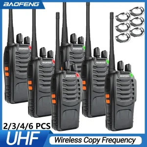 3/6PCS Baofeng BF-888S Walkie Talkie Wireless Copy Frequency UHF Long Range High Power